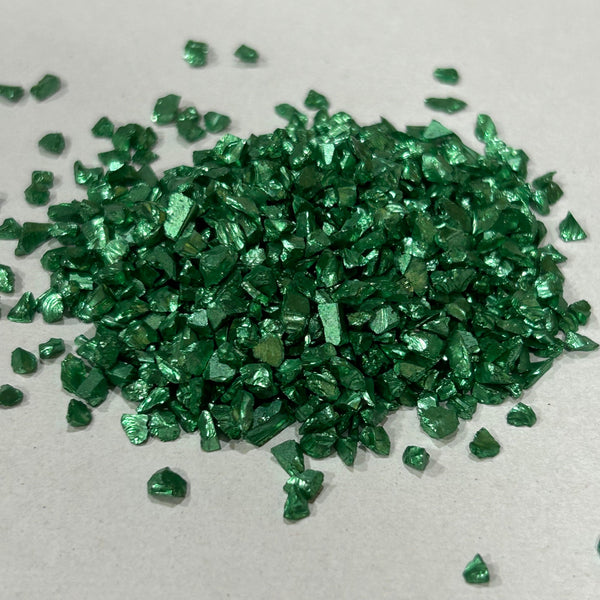 Big Metallic Glass Granules - Green