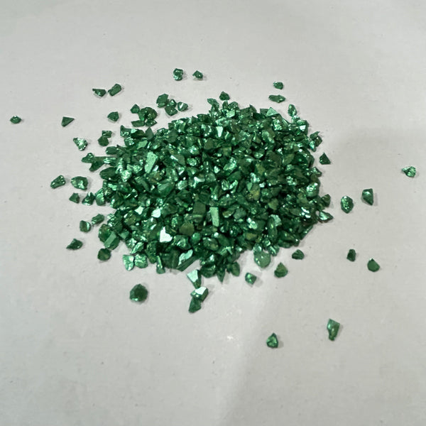 Big Metallic Glass Granules - Green