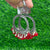 Jhumka Bezel Round - Blood Red