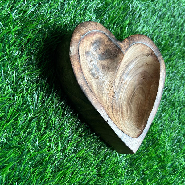 Wooden Candle Heart Bowl