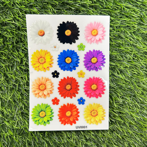 Daisy flowers UV DTF Sticker - Multi