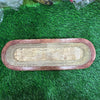 Wooden candle long bowl 12”x4”