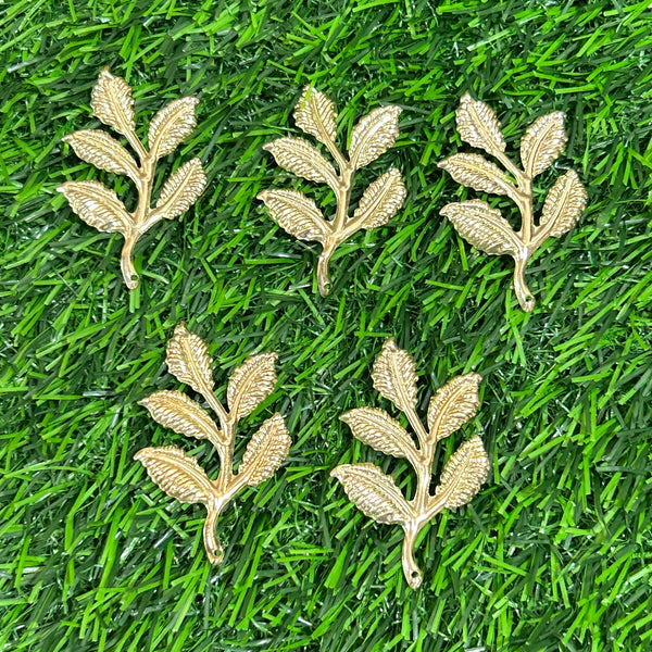 Metal Leaf Charm 2 - set of 10