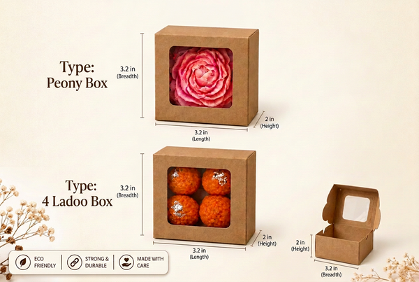 Peony / 4 ladoo Box - set of 50